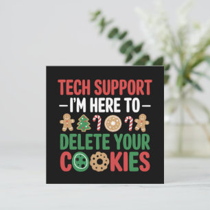 Cartes Pour Fêtes Annuelles Cookies de Noël drôles de support technique au tra
