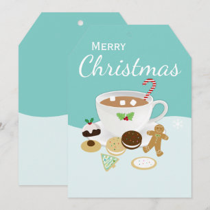 Cartes Pour Fêtes Annuelles Cookies de Noël et chocolat chaud