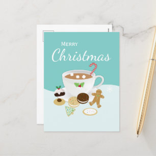 Cartes Pour Fêtes Annuelles cookies de Noël et chocolat chaud