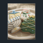 Cartes Pour Fêtes Annuelles Cookies de Noël et d'Hanoukka sur l'assiette,<br><div class="desc">AssetID : 200486001-001 / {Thomas Northcut} / Cookies de Noël et Hanoukka sur plaque, </div>