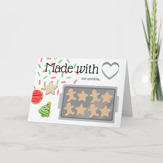 Cartes Pour Fêtes Annuelles Cookies de Noël faits avec amour et arroses (Devant)