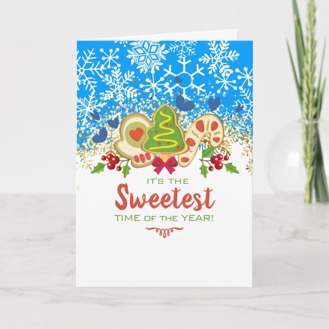 Cartes Pour Fêtes Annuelles cookies de Noël flocons de neige pâtisserie de vac (Devant)