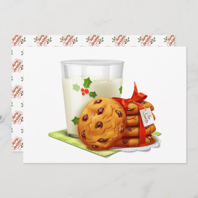 Cartes Pour Fêtes Annuelles Cookies de Noël pour le Père Noël (Devant / Derrière)