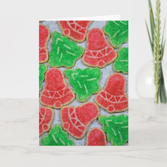 Cartes Pour Fêtes Annuelles Cookies de Noël rouges et verts (Devant)