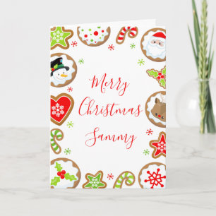 Cartes Pour Fêtes Annuelles Cookies de Noël Rouges et Verts Joyeux Noël