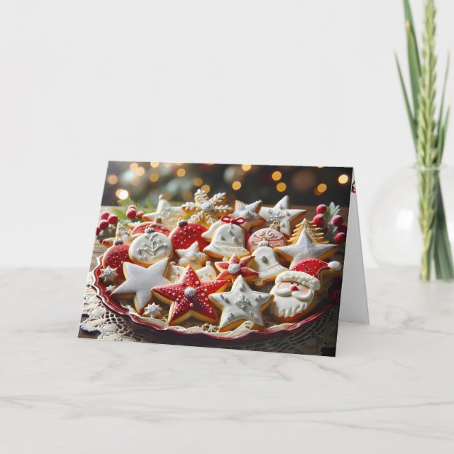 Cartes Pour Fêtes Annuelles Cookies de sucre de Noël fantaisie (Devant)