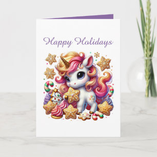 Cartes Pour Fêtes Annuelles cookies de sucre de Noël unicorne personnalisable