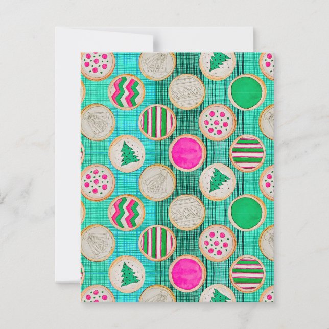 Cartes Pour Fêtes Annuelles Cookies de sucre peints à la main festifs sur fond (Devant)
