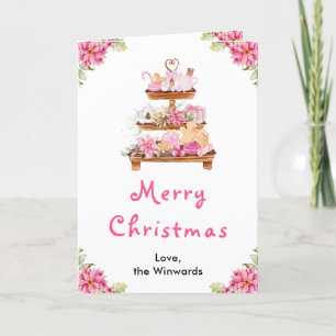 Cartes Pour Fêtes Annuelles Cookies de vacances et cacao rose Joyeux Noël