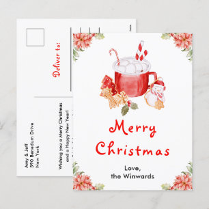 Cartes Pour Fêtes Annuelles Cookies de vacances et cacao Rouge Joyer Noël