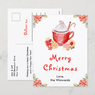 Cartes Pour Fêtes Annuelles Cookies de vacances et cacao Rouge Joyer Noël