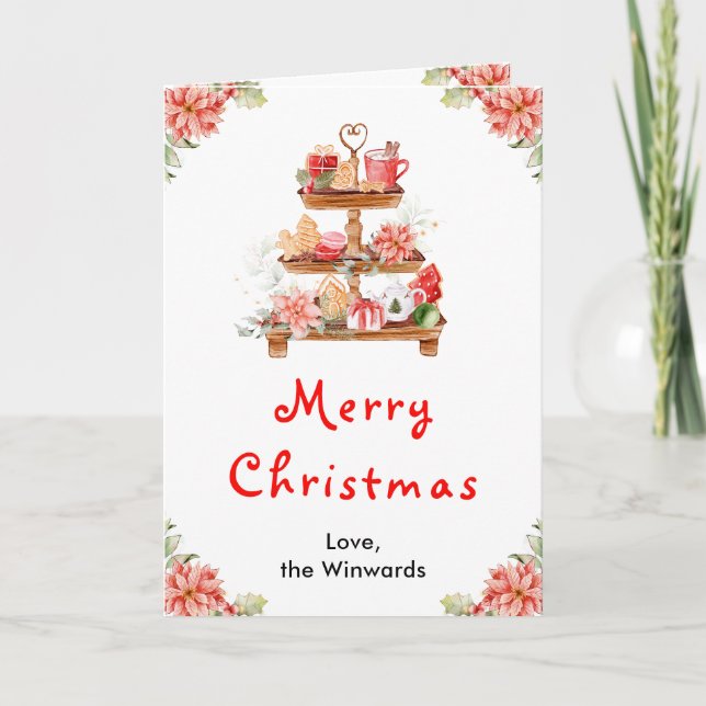 Cartes Pour Fêtes Annuelles Cookies de vacances et cacao Rouge Joyer Noël (Devant)