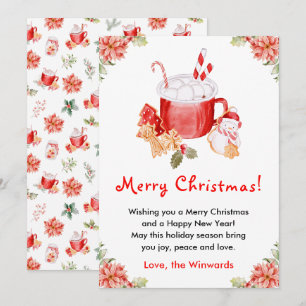 Cartes Pour Fêtes Annuelles Cookies de vacances et cacao rouge Joyeux Noël