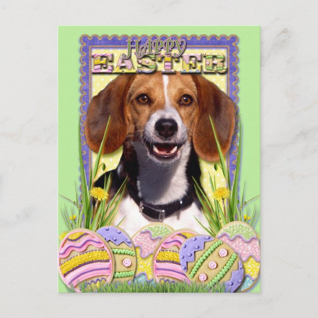 Cartes Pour Fêtes Annuelles Cookies d'oeufs de Pâques - Beagle (Devant)