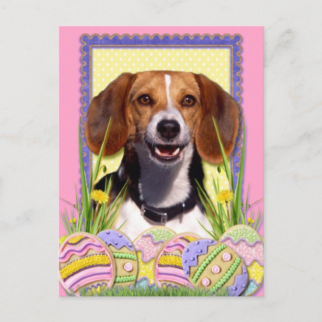 Cartes Pour Fêtes Annuelles Cookies d'oeufs de Pâques - Beagle (Devant)