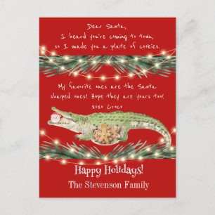 Cartes Pour Fêtes Annuelles Cookies drôles de Père Noël Rouge Fête Gator