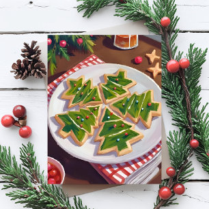 Cartes Pour Fêtes Annuelles Cookies en forme de sapin de Noël