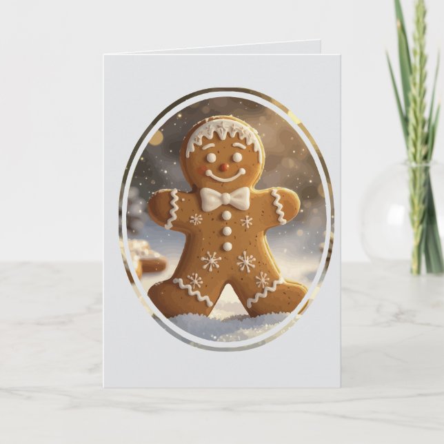 Cartes Pour Fêtes Annuelles Cookies en pain d'épice de Noël Fantaisistes (Devant)
