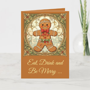 Cartes Pour Fêtes Annuelles Cookies en pain d'épice de Noël festif