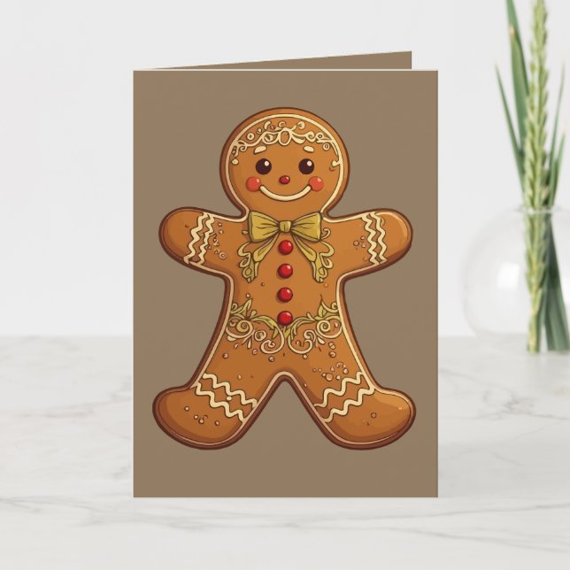 Cartes Pour Fêtes Annuelles Cookies en pain d'épices de Noël mignons (Devant)
