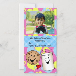 Cartes Pour Fêtes Annuelles Cookies et Lait Ensemble Petits enfants Valentine