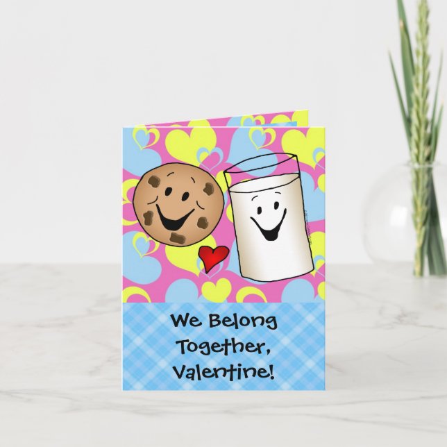 Cartes Pour Fêtes Annuelles Cookies et lait Valentine (Devant)