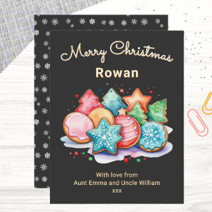 Cartes Pour Fêtes Annuelles Cookies glacés festifs personnalisés Joyeux Noël