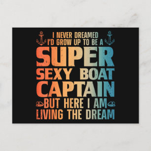 Cartes Pour Fêtes Annuelles Cool Bateau Capitaine Pour Hommes Femmes Voilier P