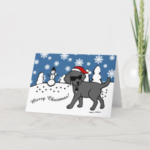 Cartes Pour Fêtes Annuelles Cool Black Labrador Cartoon Noël