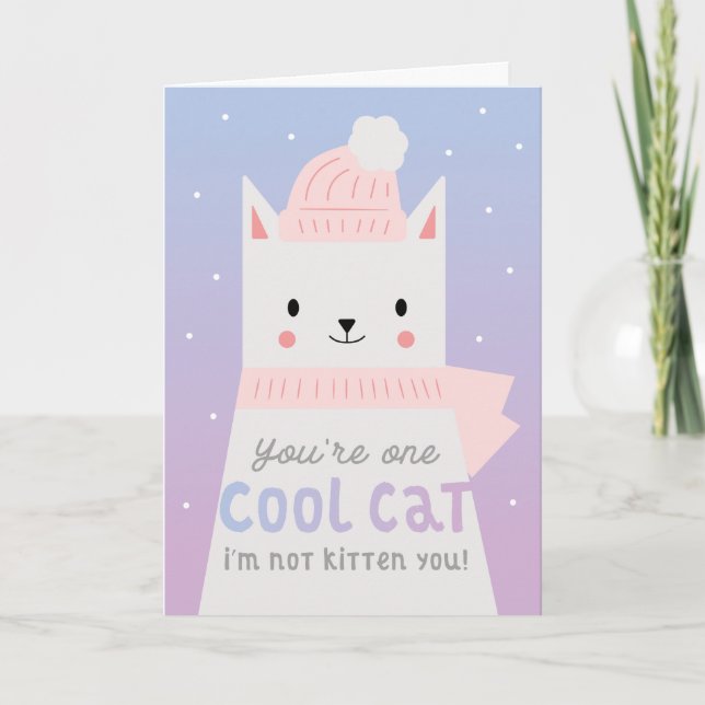 Cartes Pour Fêtes Annuelles Cool Chat Funny Valentines Day (Devant)