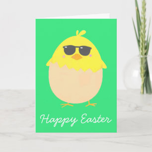 Cartes Pour Fêtes Annuelles Cool Chick funky Pâques jaune poussin