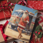 Cartes Pour Fêtes Annuelles Cool de plage Retro Père Noël<br><div class="desc">Cette conception peut être personnalisée dans la zone fournie en modifiant la photo et/ou le texte. Vous pouvez également le customiser en cliquant sur Personnaliser ce Modèle, puis en choisissant l'option cliquer pour customiser et supprimer ou modifier la couleur de l'arrière - plan, ajouter du texte, modifier la couleur ou...</div>