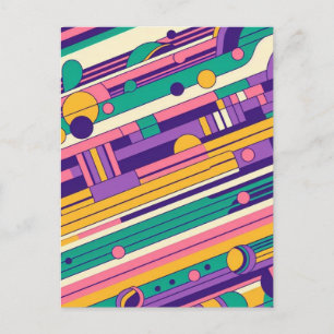 Cartes Pour Fêtes Annuelles Cool, design rétro coloré des années 80/90