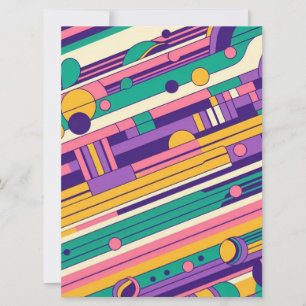 Cartes Pour Fêtes Annuelles Cool, design rétro coloré des années 80/90