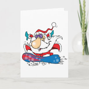Cartes Pour Fêtes Annuelles cool dude snowboard santa claus