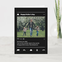 Cool Fête des pères Papa Instagram Post Photo pers