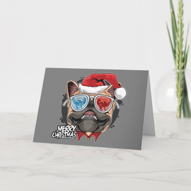 Cartes Pour Fêtes Annuelles Cool French Bulldog Noël (Devant)
