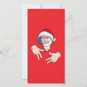 Cartes Pour Fêtes Annuelles Cool Gangsta Hip hop Rap de la main Père Noël