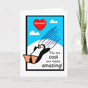 Cartes Pour Fêtes Annuelles Cool Grandson Valentine Penguin