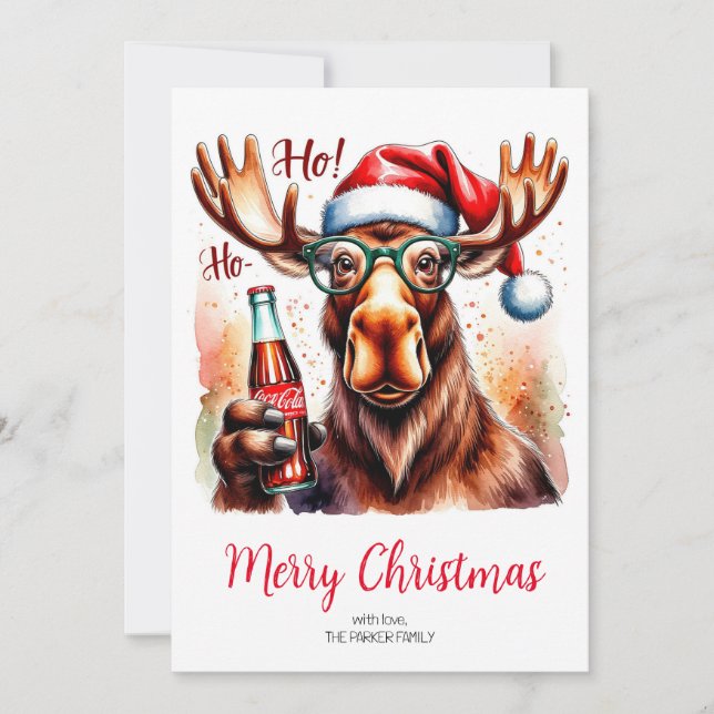 Cartes Pour Fêtes Annuelles Cool Moose Merry Christmas Card (Devant)