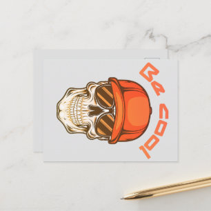 Cartes Pour Fêtes Annuelles Cool Skull with Cap and Sunglasses