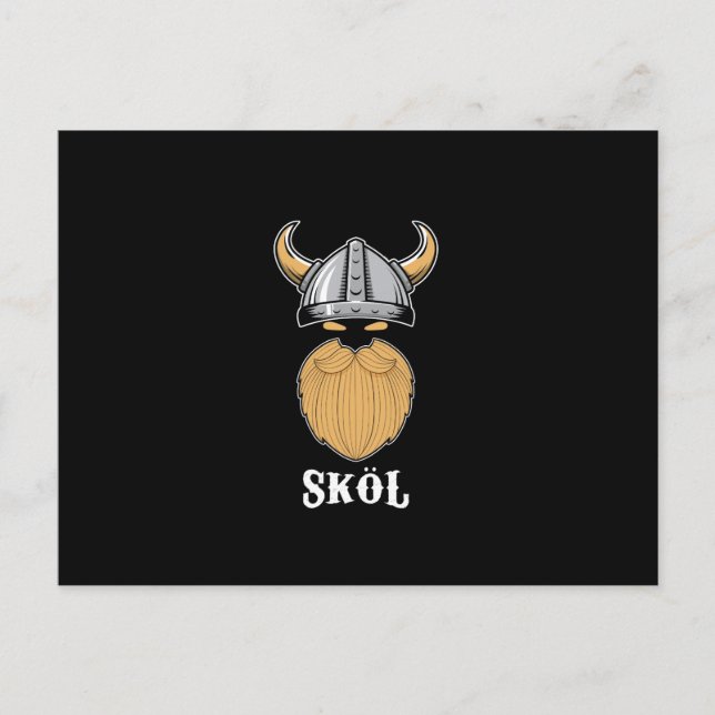 Cartes Pour Fêtes Annuelles Cool Viking Skol Porté Homme Manly Beer (Devant)