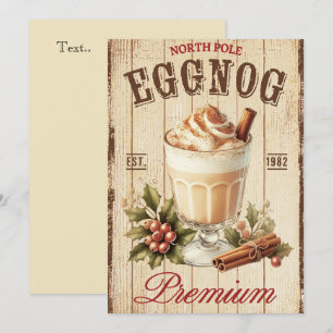 Cartes Pour Fêtes Annuelles Cool vintage rustique Eggnog Pôle Nord Établie en 
