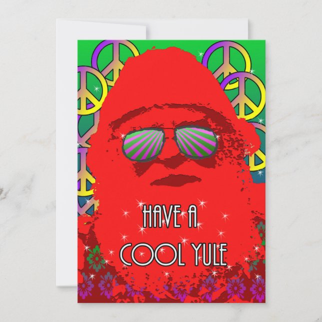 Cartes Pour Fêtes Annuelles Cool Yule Père Noël (Devant)