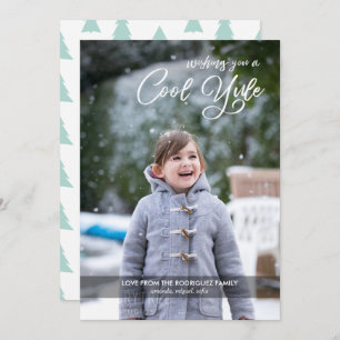 Cartes Pour Fêtes Annuelles Cool Yule Script Your Photo Mint Green Christmas