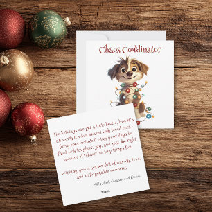 Cartes Pour Fêtes Annuelles Coordinateur du Chaos de Noël des chiots coquins