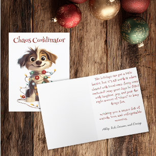 Cartes Pour Fêtes Annuelles Coordinateur du Chaos de Noël des chiots coquins