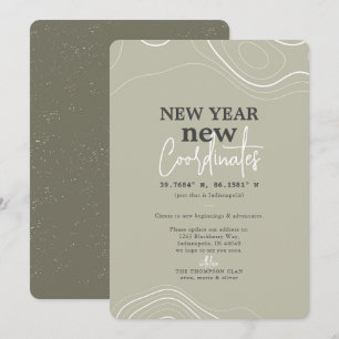 Cartes Pour Fêtes Annuelles Coordonnées de Nouvel An Annonce de déménagement v
