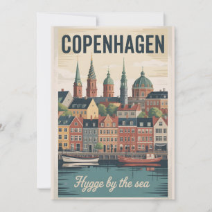 Cartes Pour Fêtes Annuelles Copenhague Danemark Rétro Ciel Ville Paysage Voyag