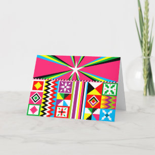 Cartes Pour Fêtes Annuelles Copie tribale de motif de tissu de Kente
